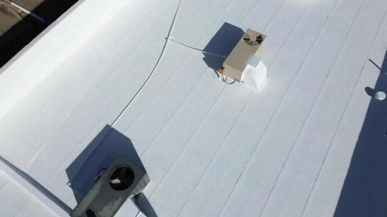 A white commercial roof