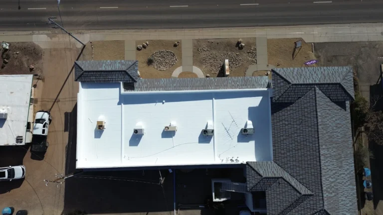 Aerial view of a commercial roof